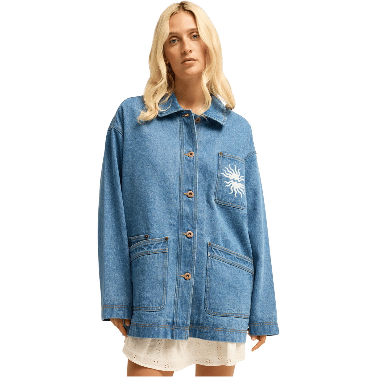 2026 Billabong Womens Denim Shore Jacket EBJJK00202 - Bleach